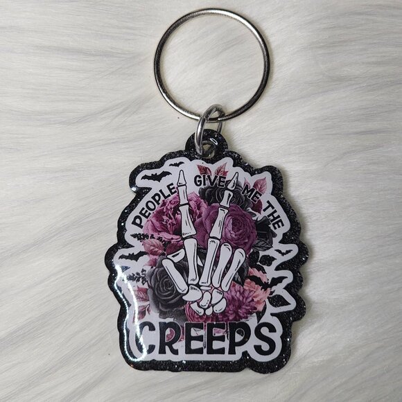 People Give Me The Creeps Keychain - Picture 1 of 2